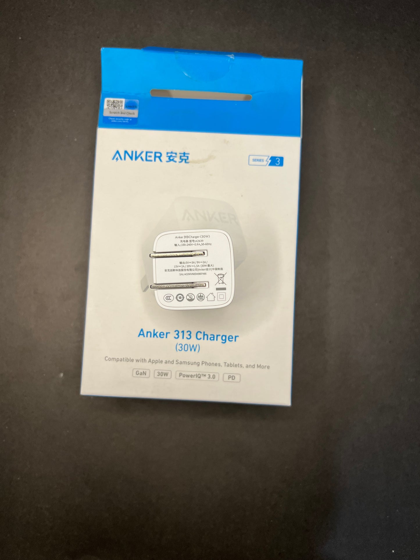 Anker 313 GaN Fast Charger 30W USB-C – Compact Power Adapter for Phones, Tablets & More