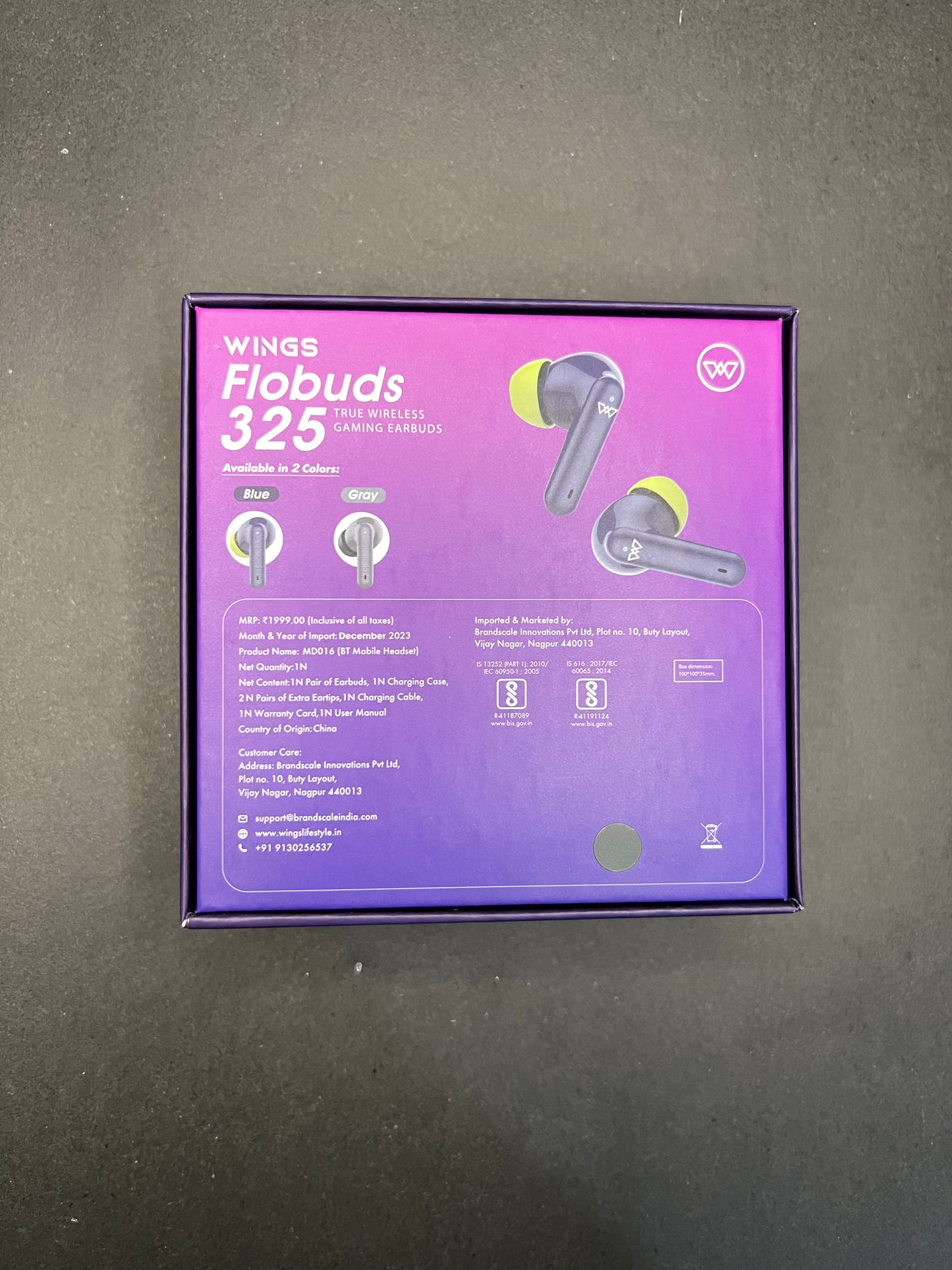 WINGS Flobuds 325 True Wireless Gaming Earbuds – Low Latency, 20 Hrs Playtime