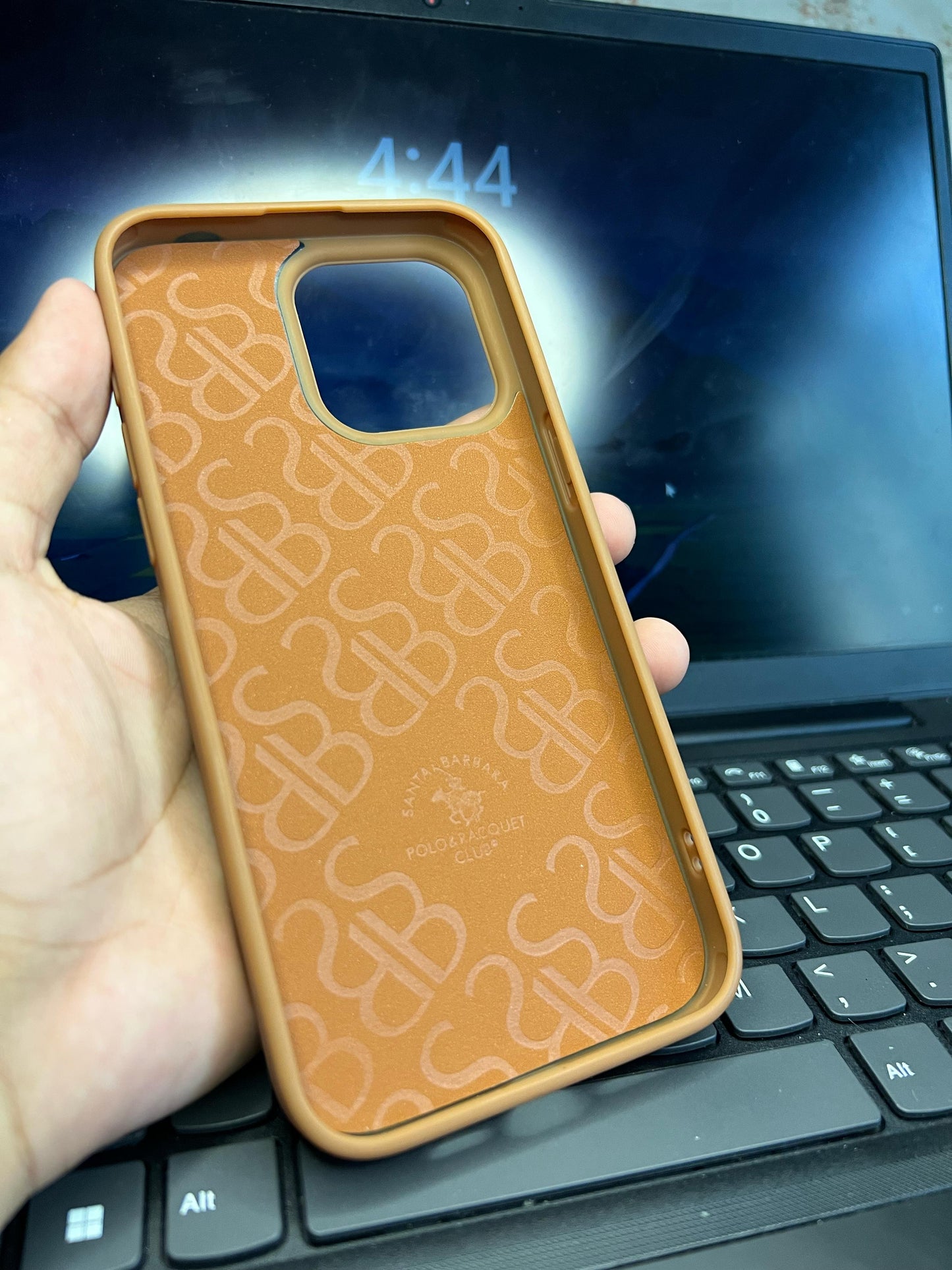 Premium Brown Leather iPhone Case with Embroidered Running Horse Design – Santa Barbara Polo & Racquet Club