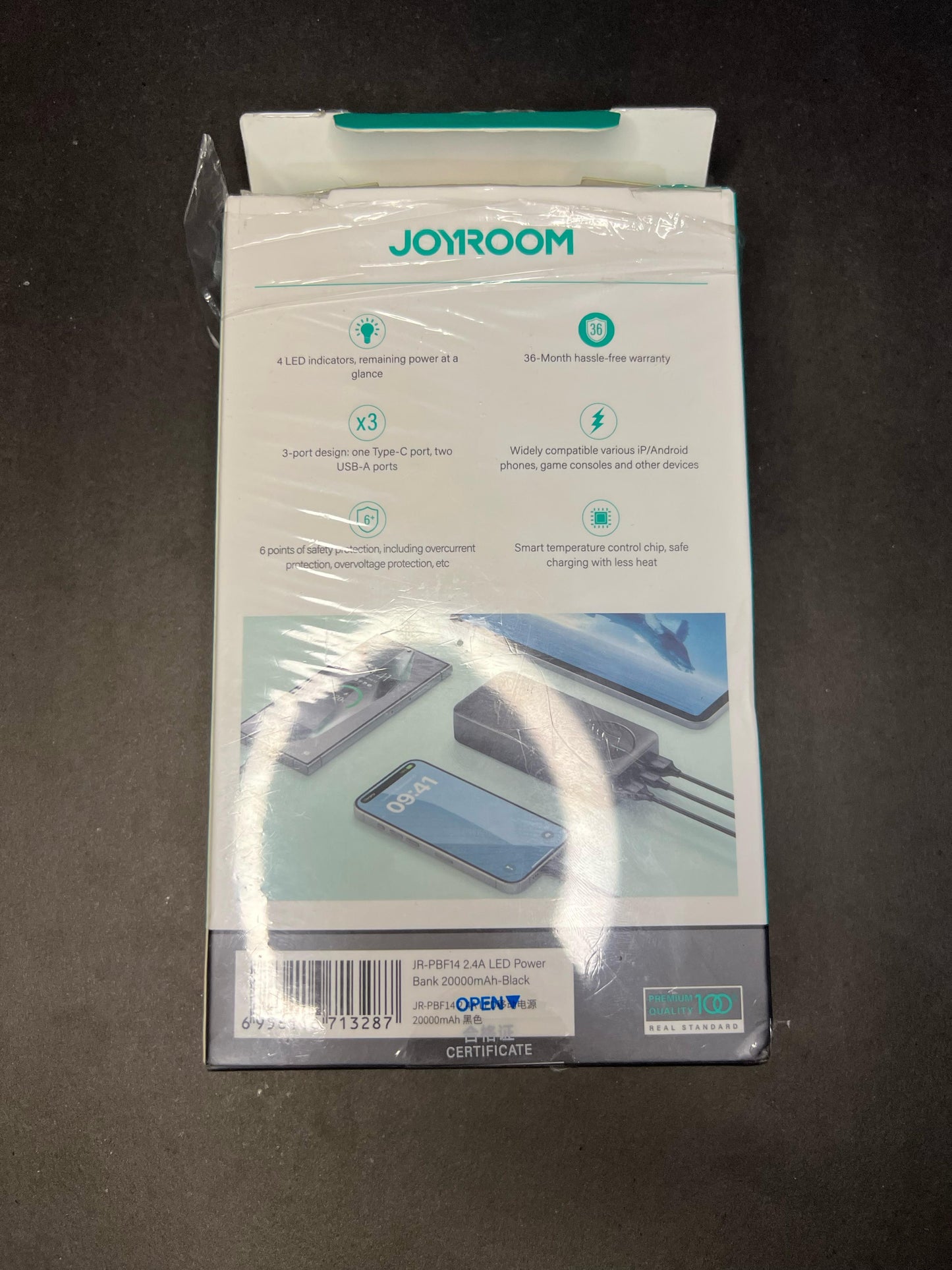 JOYROOM 20000mAh LED Display Power Bank – Fast Charging with 3 Outputs