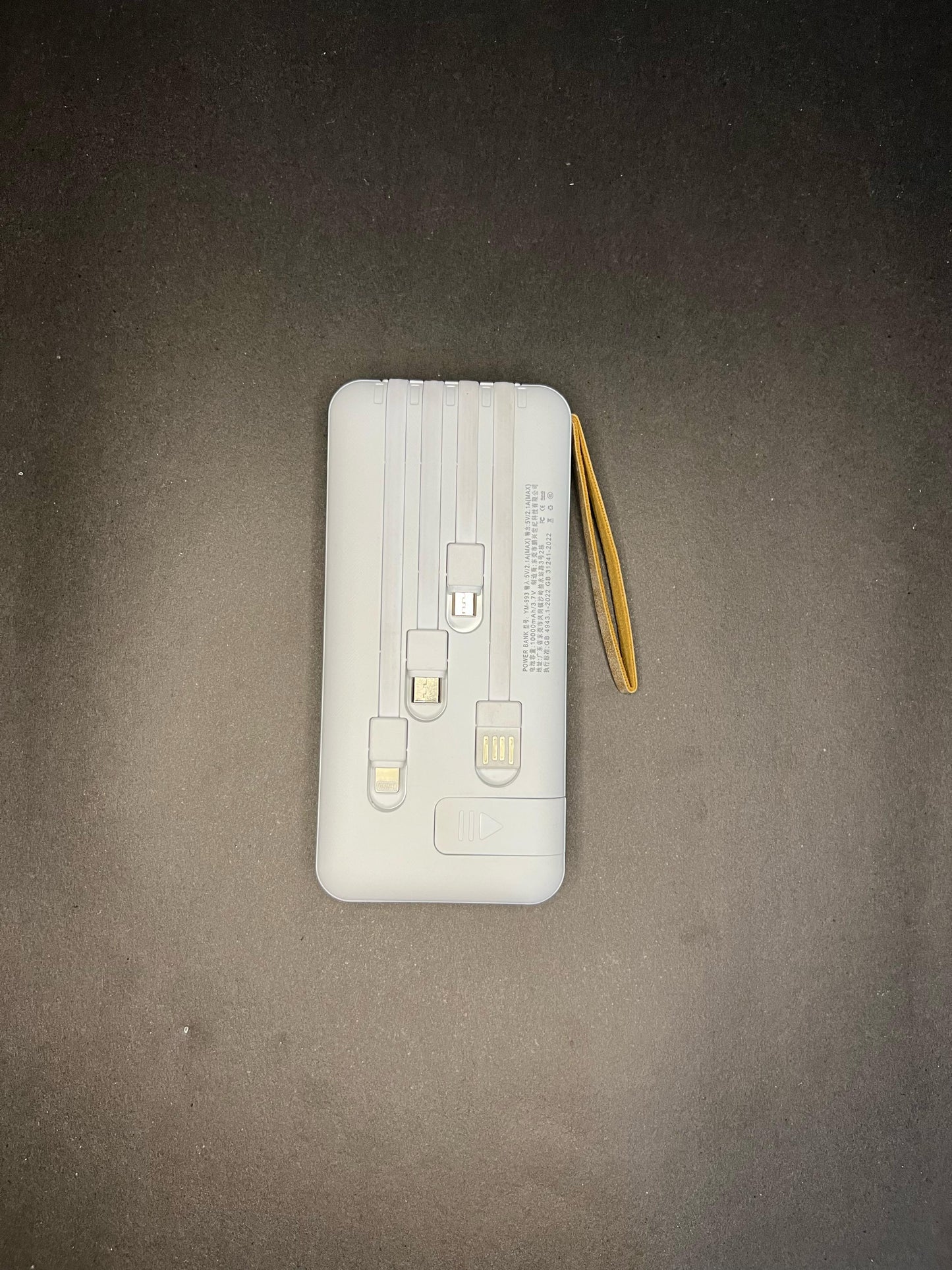 10,000mAh Solar Power Bank with Built-In Charging Cables & Digital Display – Portable & Multi-Device Compatible