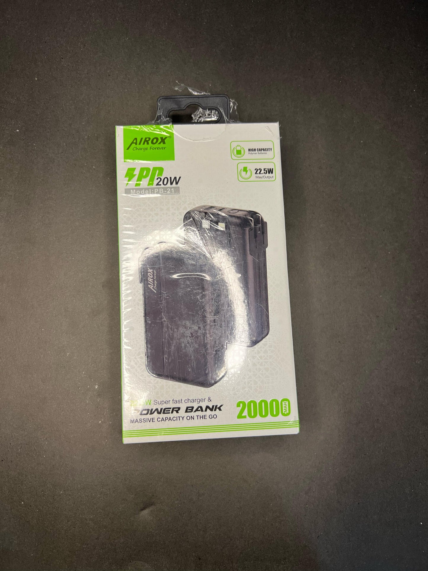 Airox 20000mAh 20W Power Bank – Fast Charging with High Capacity