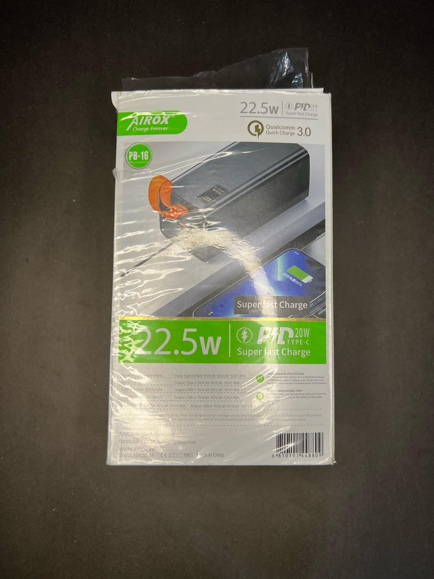 Airox 45000mAh 22.5W Power Bank – Super Fast Charging with Type-C & Qualcomm Quick Charge 3.0